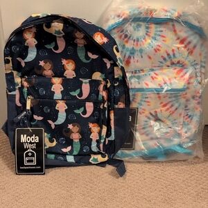 Kid's Mermaid and Tie Dye Backpacks NWT (2 Bags!)